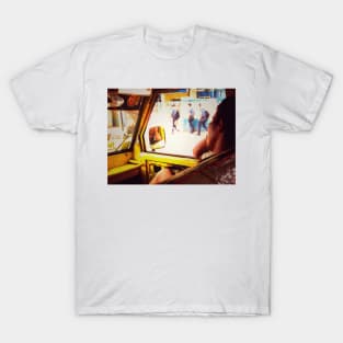 Car passenger man exhausted, tired and sleepy in front seat vehicle. T-Shirt